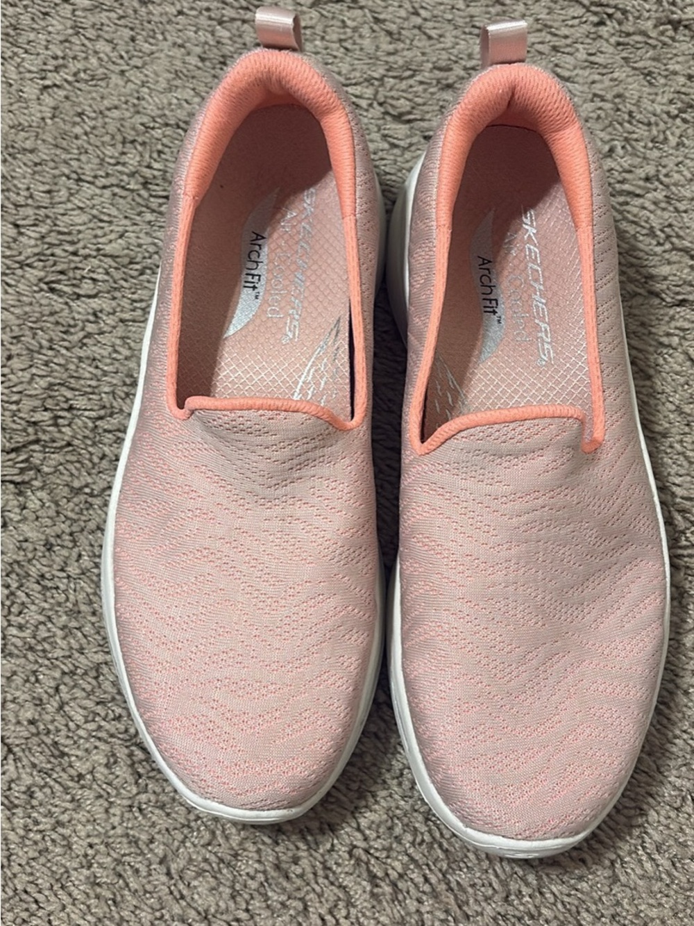 Skechers Slip-On Arch Fit Sneakers in Light Peach Pink